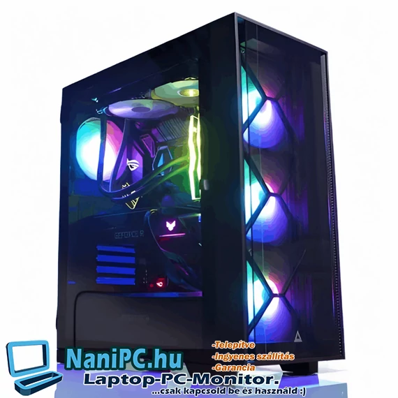 Titan Diamond Plus Gaming PC i9 - RTX 3080 10GB  vízhűtéses 3 év garanciás Fekete RGB ház