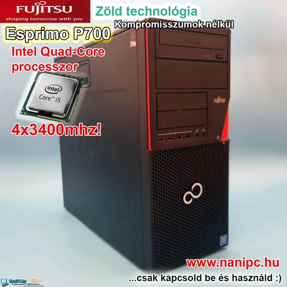 Zöld technológia Fujitsu Esprimo P700 PC i5-2400/8GB/250