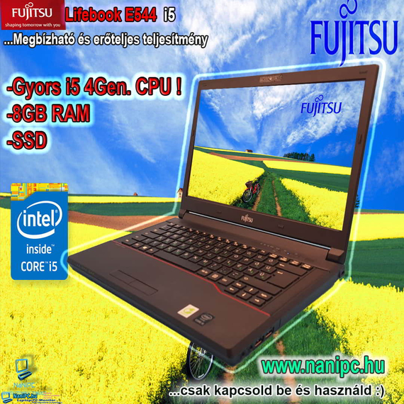 AKCIÓ! Megbízható japán Technika Fujitsu Lifebook E544 i5-4310m/8/256SSD/14” Garanciás Ingyen szállítás