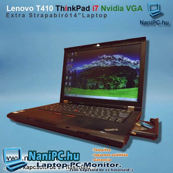 Extra Strapabíró Lenovo ThinkPad T410 i7-620M/8/128SSD/Nvidia/14
