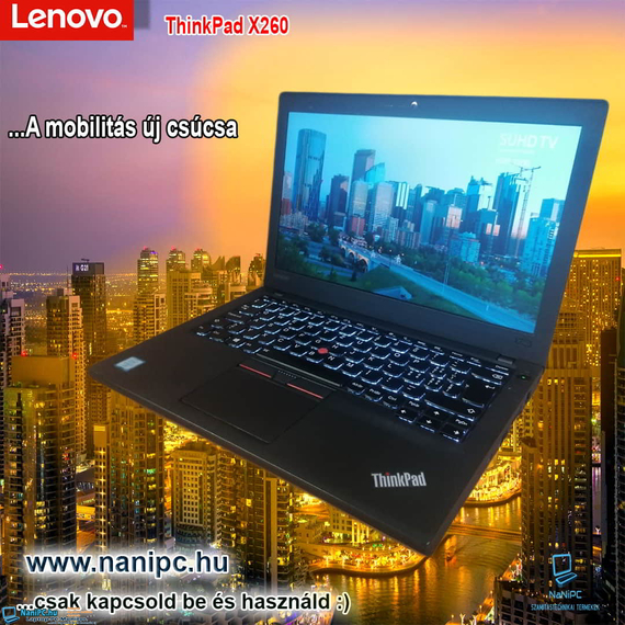 Lenovo x260 i5-6300u/8GB RAM!/240SSD/HD520/FHD 12,5” A mobilitás új csúcsa garanciás ingyen házhoz