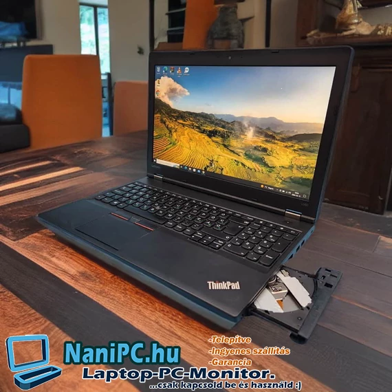 Nagyképernyős megbízható Lenovo Thinkpad L560 i5-6200U/8/256SSD/DVD/15,6