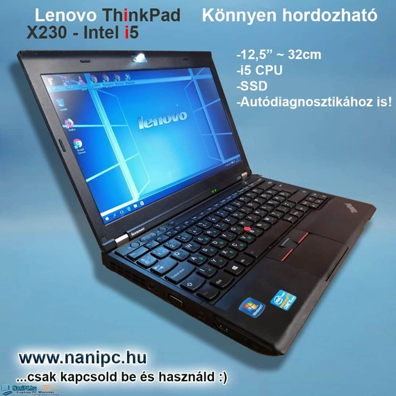Leértékelve Könnyen hordozható Lenovo ThinkPad X230 I5-3320M/8/256SSD/12,5"/Aksi 0perc Laptop