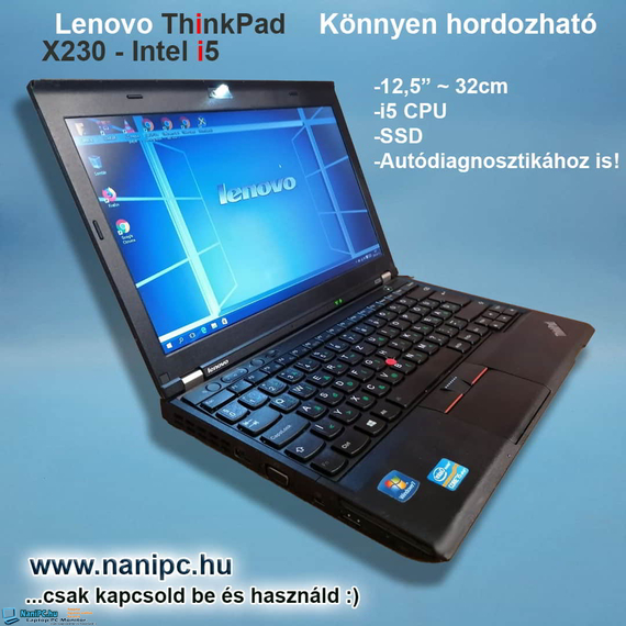 Lenovo ThinkPad X230 SSD-s változat! A Könnyen hordozható 12,5” Profi Sub-notebook I5-3320M/8/128SSD ingyen házhoz, 1év Garanciá