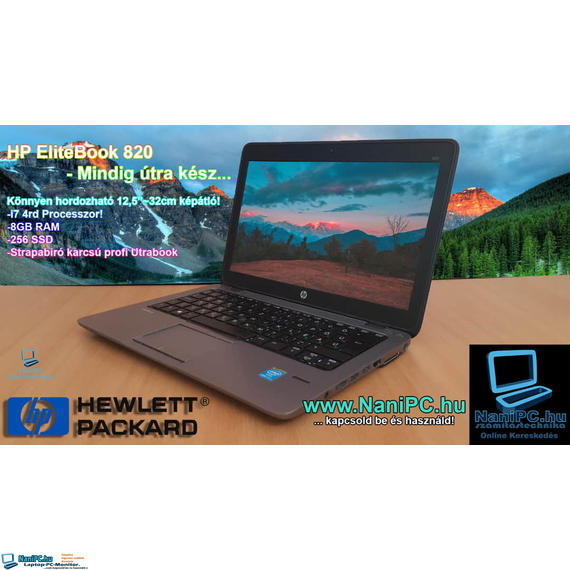 Útra kész HP EliteBook 820 G1 Ultrabook  i7-4600U/8/256SSD/12.5