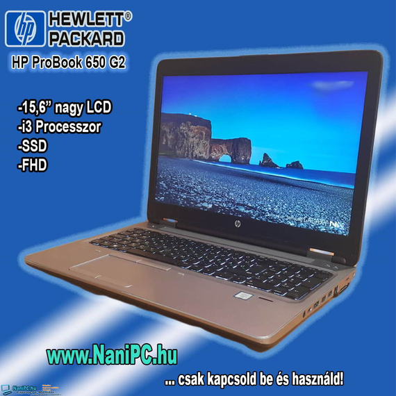 Könnyű és tartós HP ProBook 650 G2 i5-6440HQ/8GB DDR4/256SSD/FHD/15,6