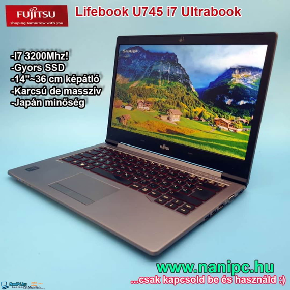 Bomba Ár! Könnyű és masszív Fujitsu Lifebook U745 i7-5600u/8/256SSD/14”