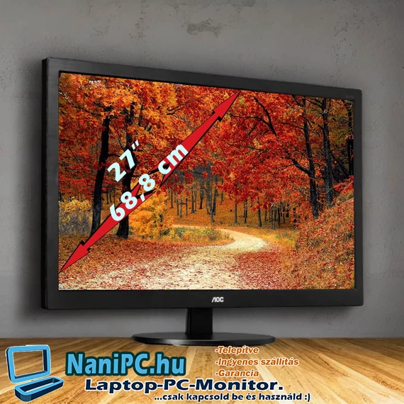 AOC E2770Pqu 27 colos Full HD gaming monitor beépített hangszórókkal és állítható talppal